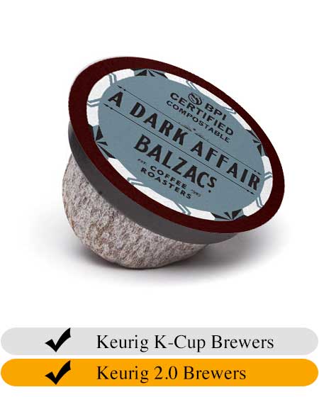 Balzac's A Dark Affair - 100% Compostable Coffee Cups (18)