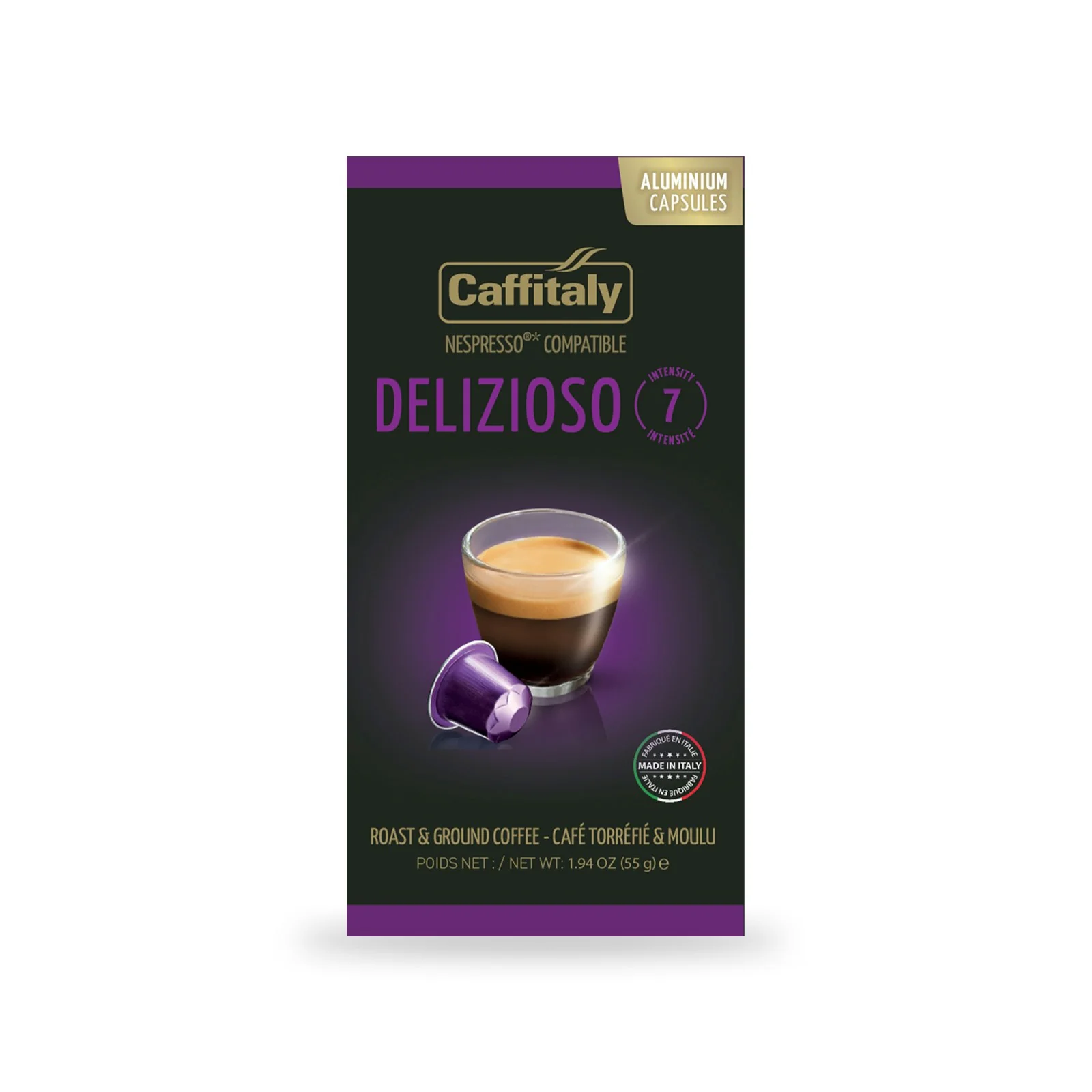 Caffitaly Delizioso ALUMINUM Capsules for Nespresso (10)